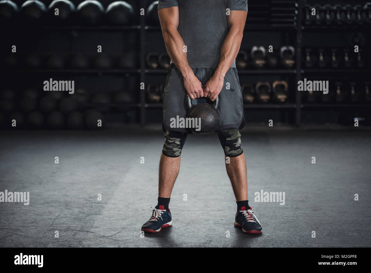 Weightlifting, powerlifting, crossfit, strength training. Stock Photo