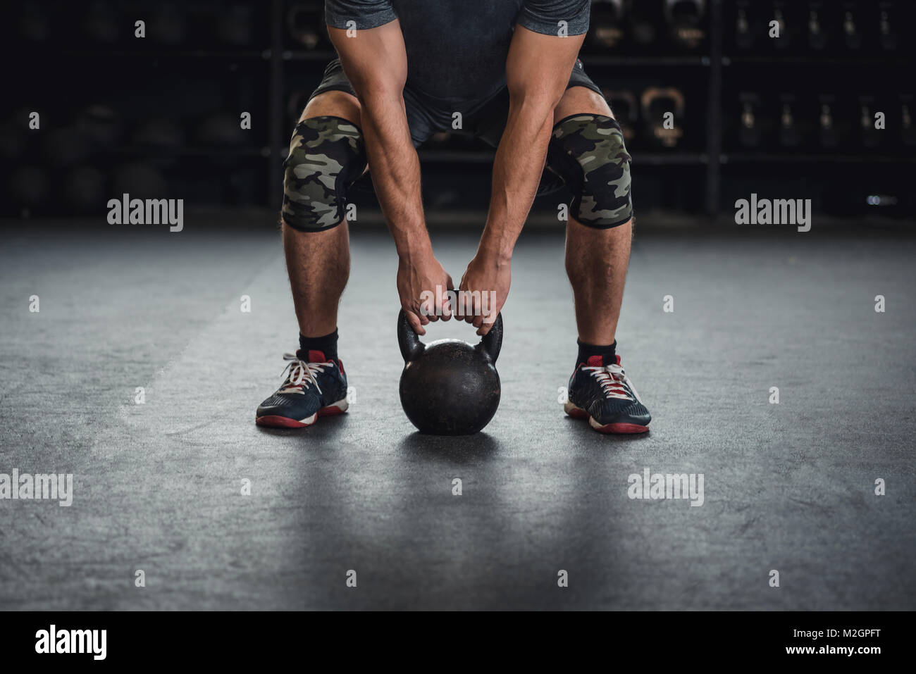 Weightlifting, powerlifting, crossfit, strength training. Stock Photo