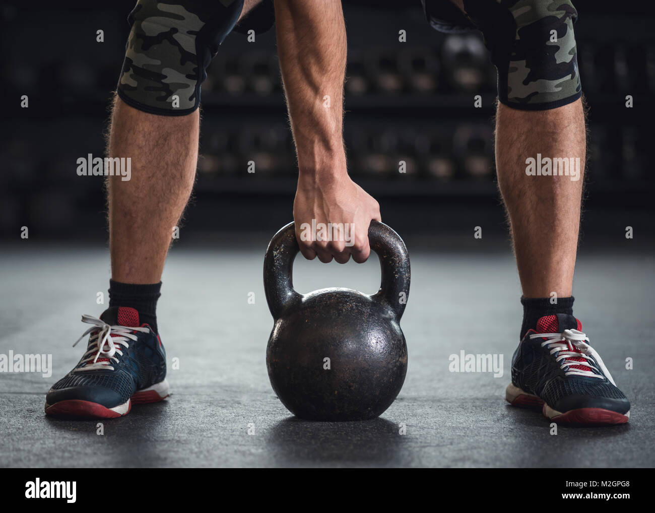 Weightlifting, powerlifting, crossfit, strength training. Stock Photo