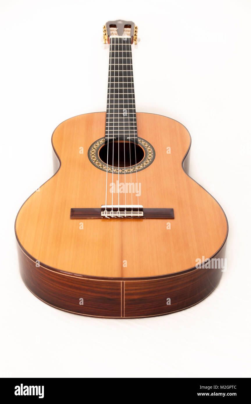 Classical guitar in vertical position Stock Photo Alamy