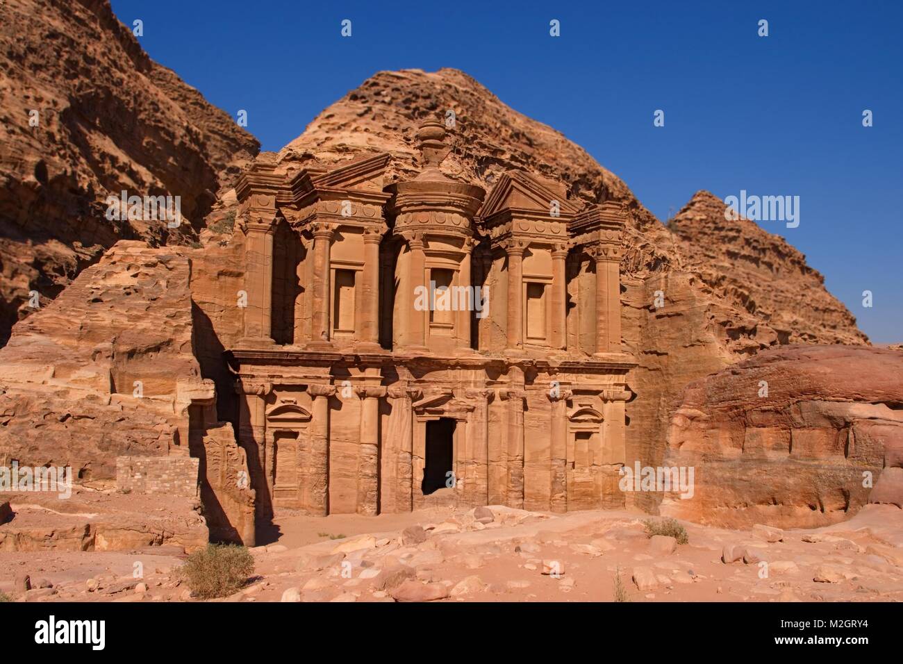 El Deir or The Monastery at Petra, Jordan. The stone city in the middle east Stock Photo