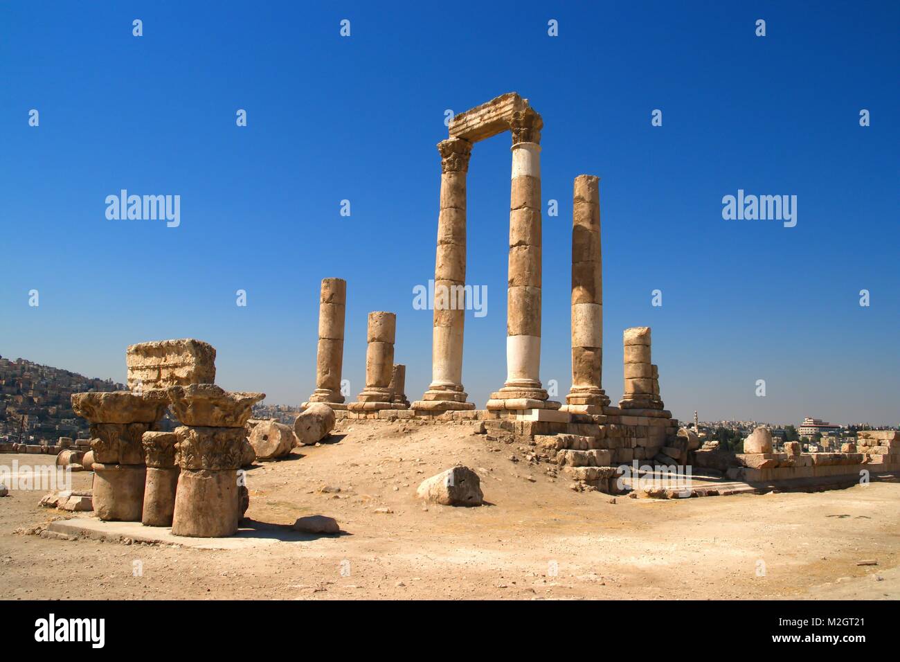 Ruins Temple of Hercules in the Amman Citadel complex (Jabal alQal'a