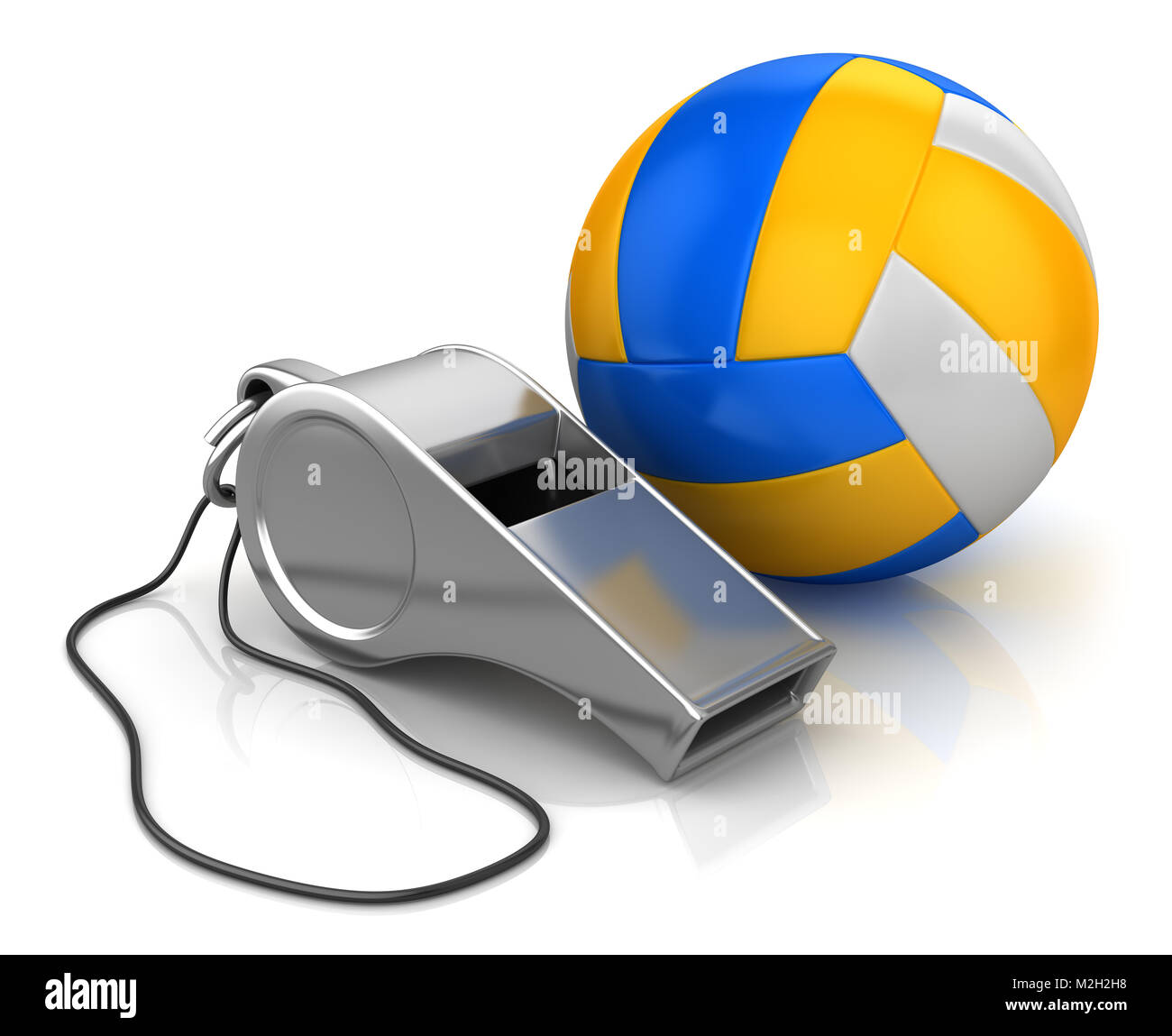 Whistle and Volleyball , This is a 3d rendered computer generated image