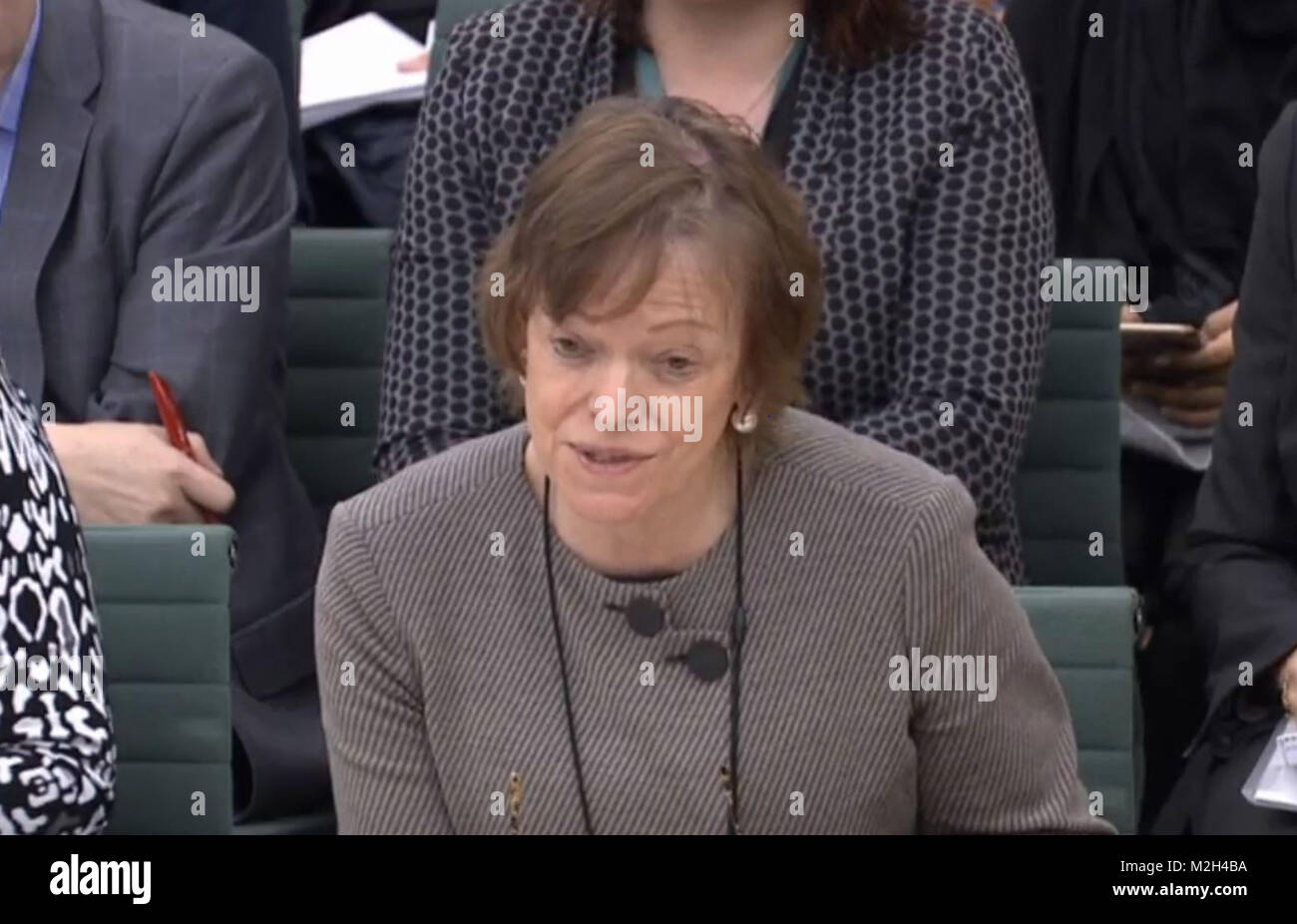 Witnesses Dame Glenys Stacey, Chief Inspector, HMI Probation, gives evidence at the Justice Select Committee at the House of Commons in London on the subject of the Parole Board. Stock Photo