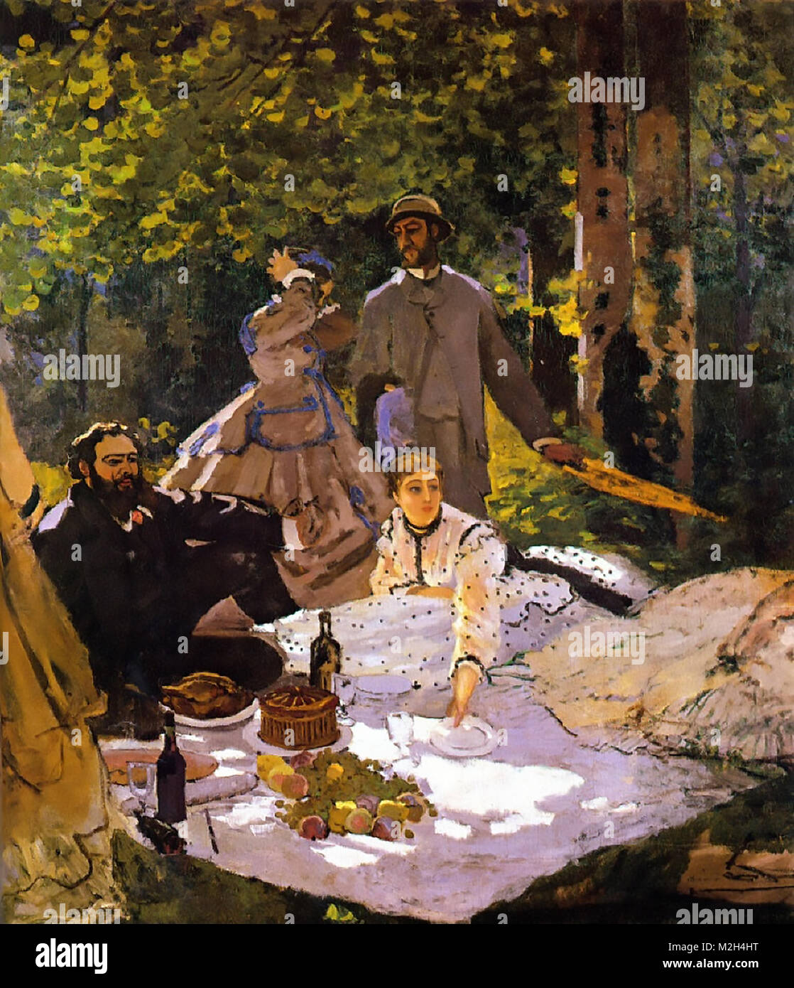 CLAUDE MONET (1840-1926) French Impressionist painter. Right section of 'Le dejeuner sur l'herbe' painted 1865-1866 Stock Photo