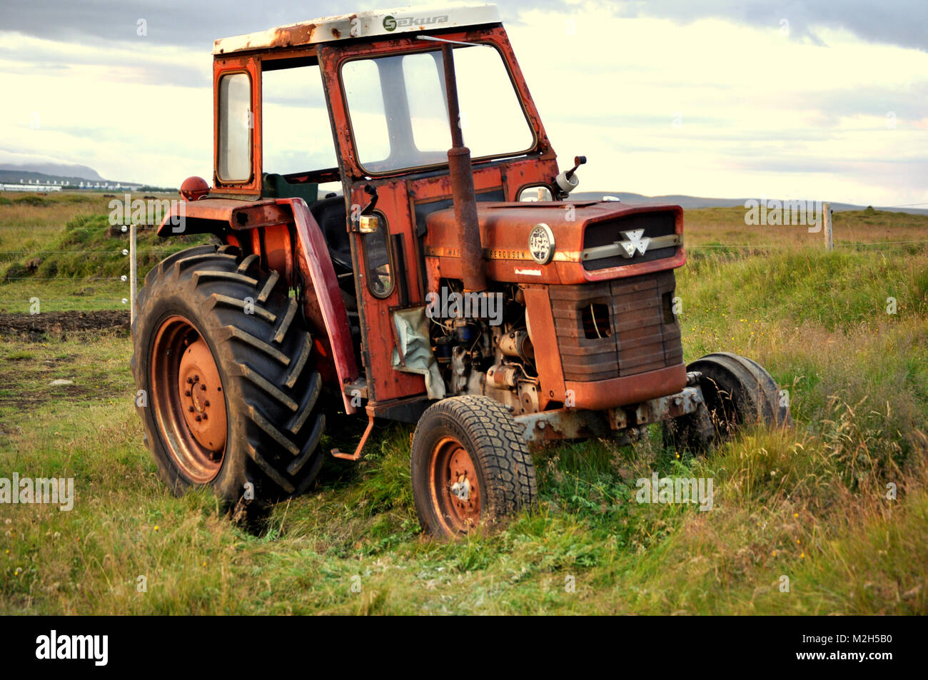 Tractor in Iceland Stock Photo