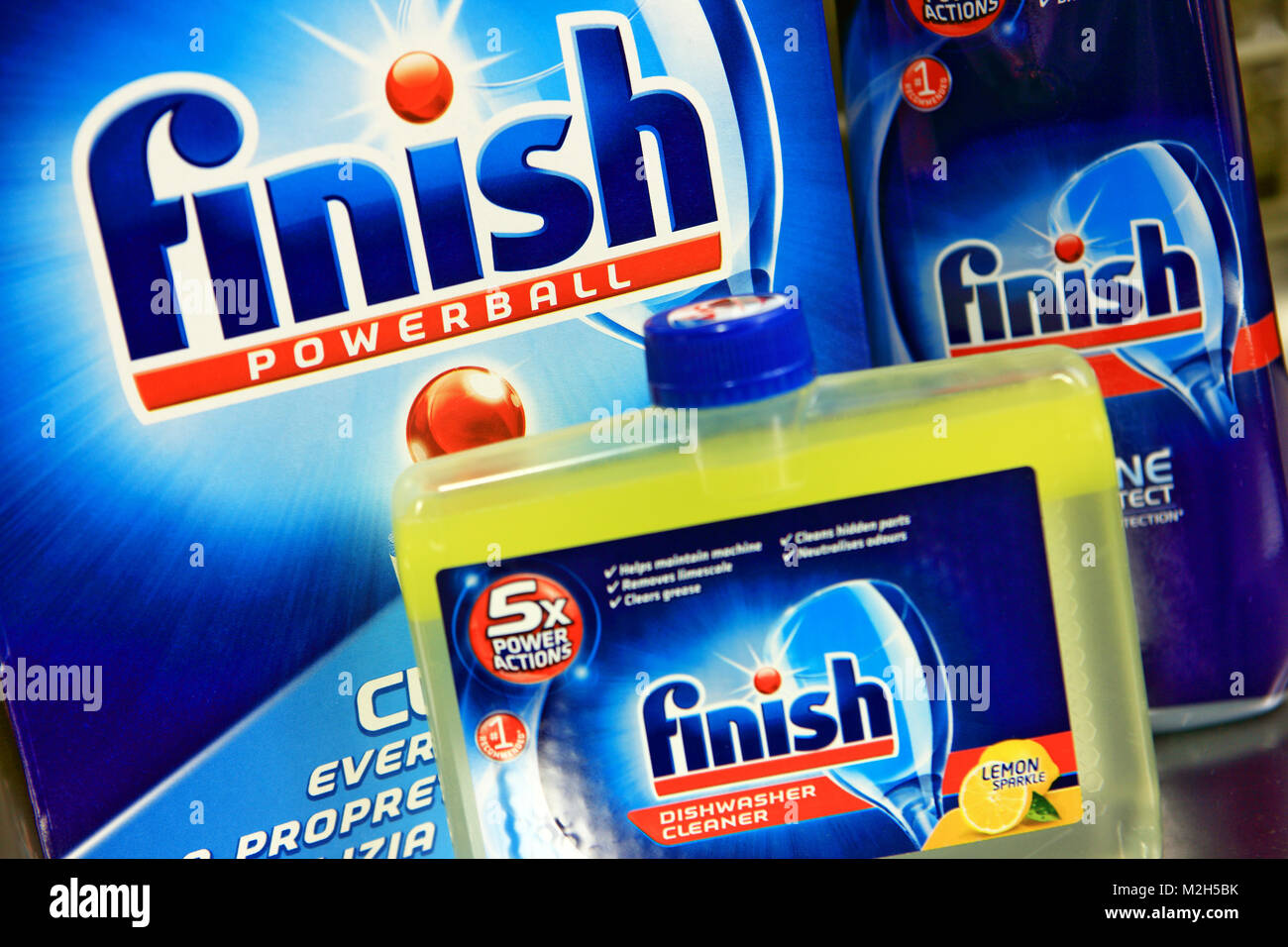 Finish dishwasher products Stock Photo - Alamy
