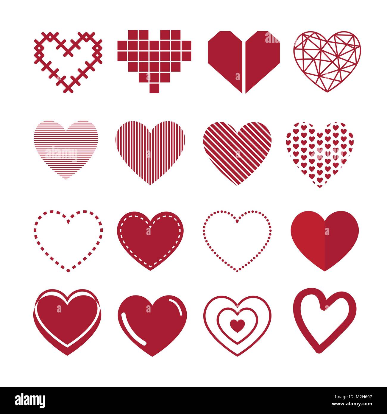Valentines day. Red hearts Stock Vector Image & Art - Alamy