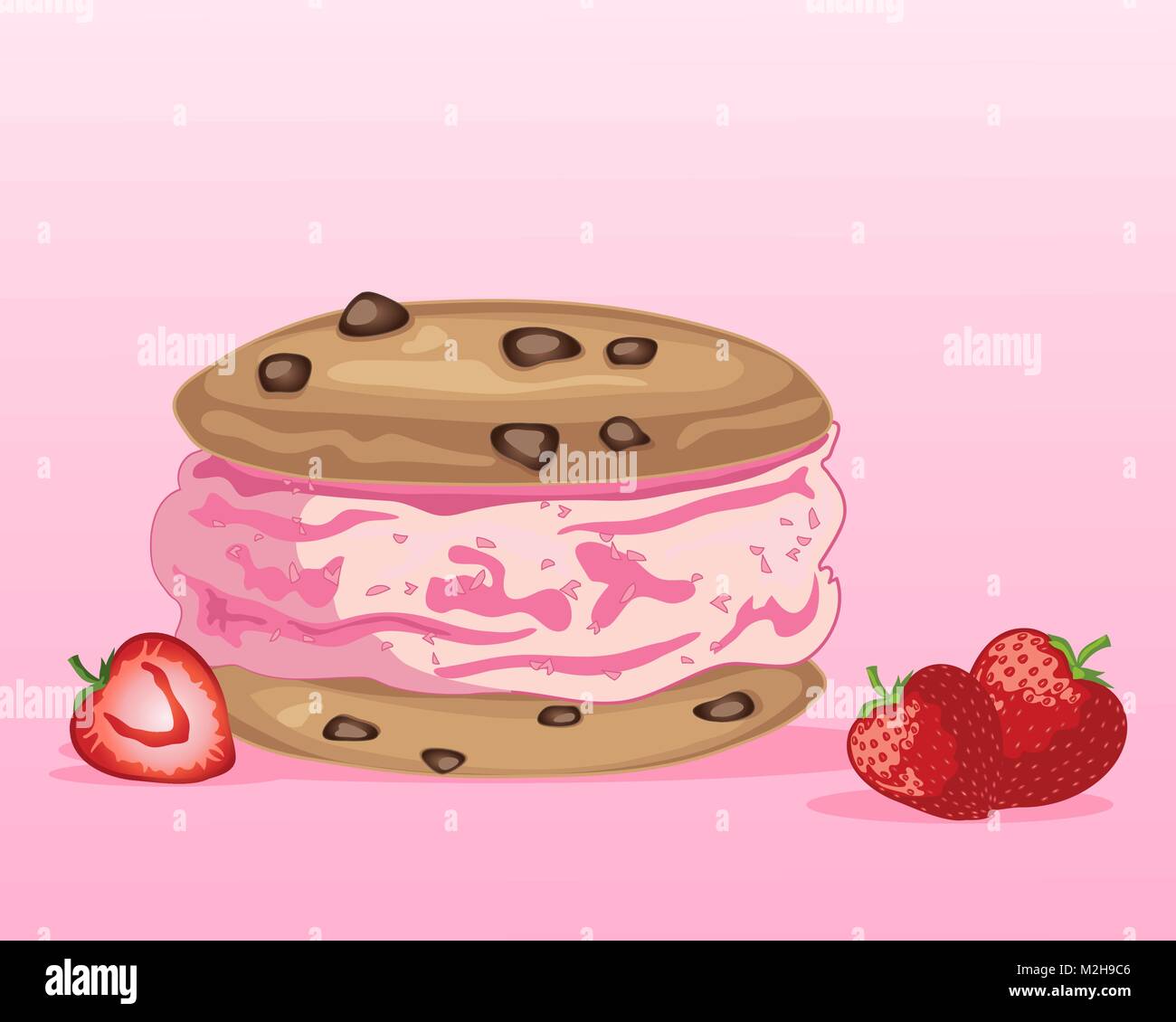a vector illustration in eps 10 format of a strawberry ice cream