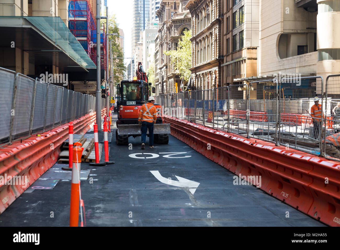 The new light railway system in progress, Street, Sydney Stock Photo Alamy