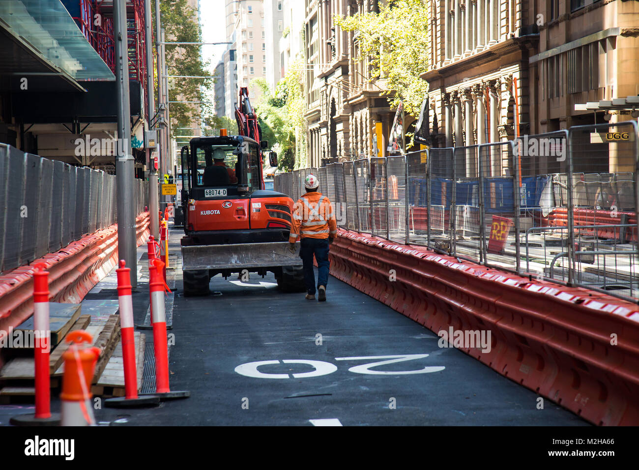 The new light railway system in progress, Street, Sydney Stock Photo Alamy