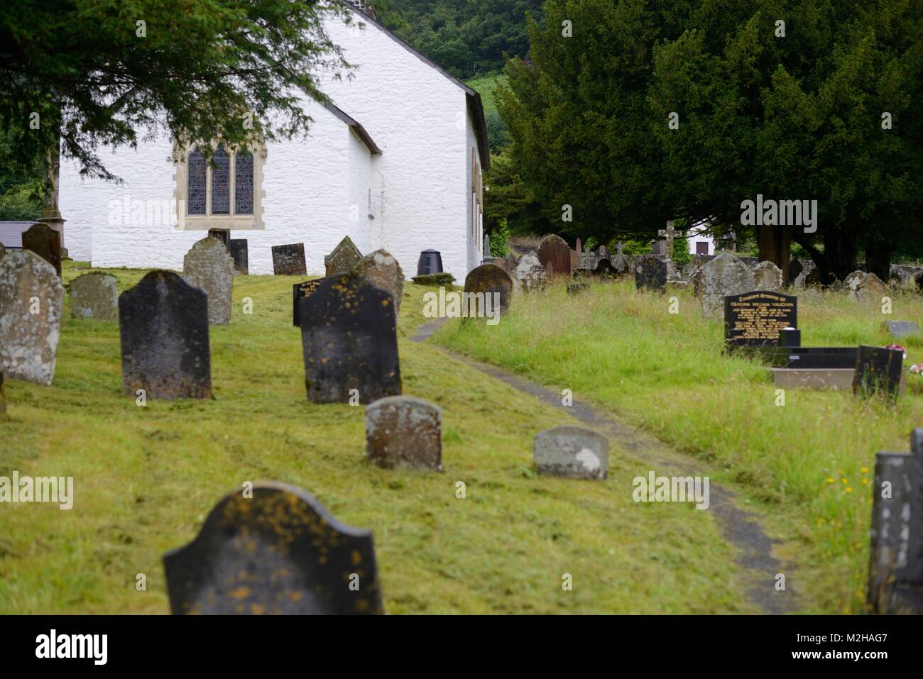 St Michaels Church, Talley, built from the stone of the ruined abbey in the 18th Century, Wales, UK. Stock Photo
