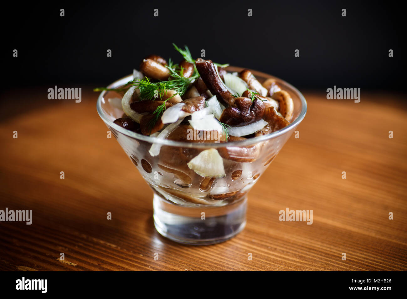 Marinated mushrooms with onions Stock Photo Alamy