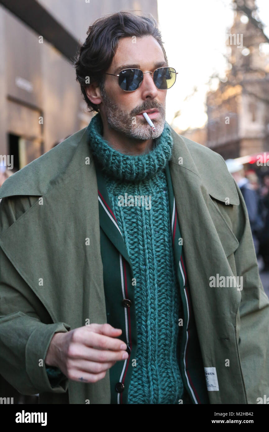 London Fashion Week Men's Autumn/Winter 2018 - Street Style Featuring:  Richard Biedul Where: London, United Kingdom When: 07 Jan 2018 Credit:  WENN.com Stock Photo - Alamy