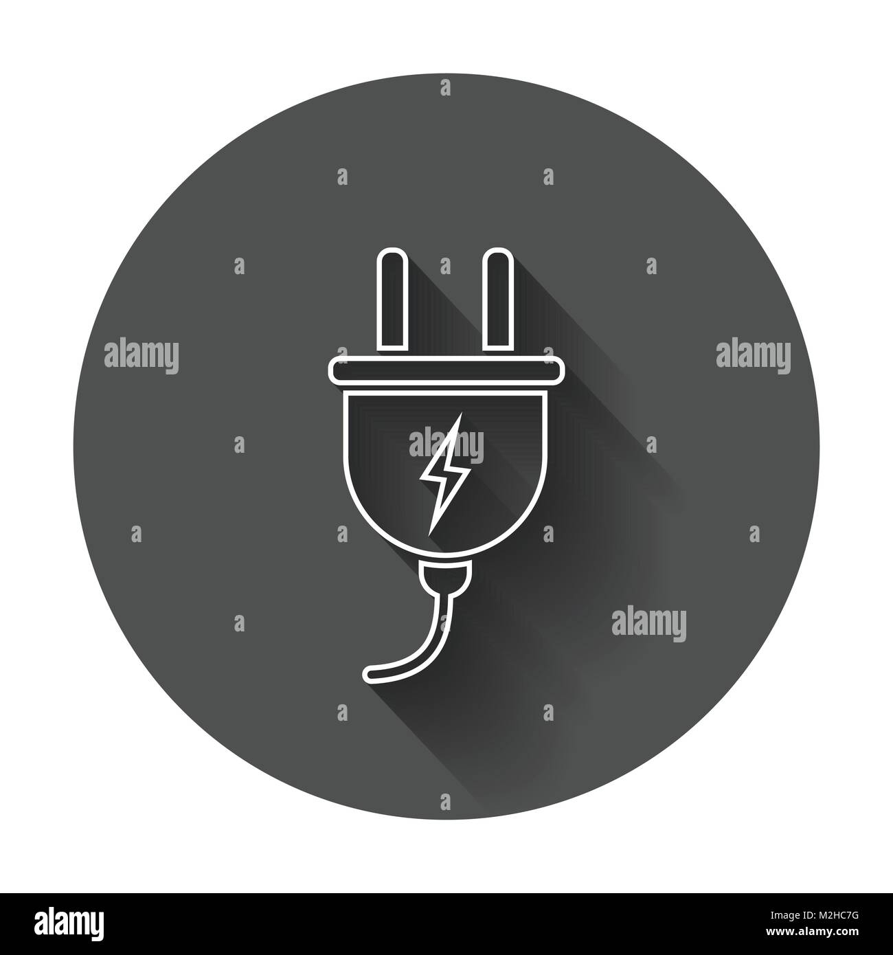 Plug vector icon in line style. Power wire cable flat illustration with ...