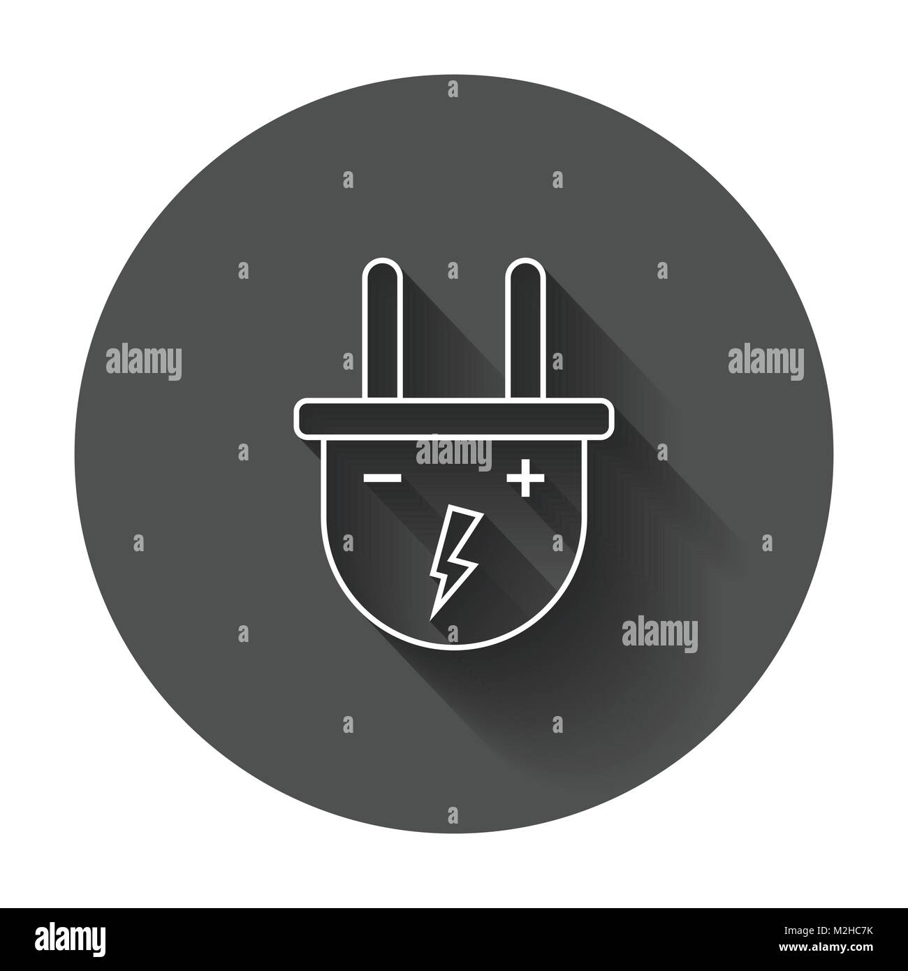 Plug vector icon in line style. Power wire cable flat illustration with ...