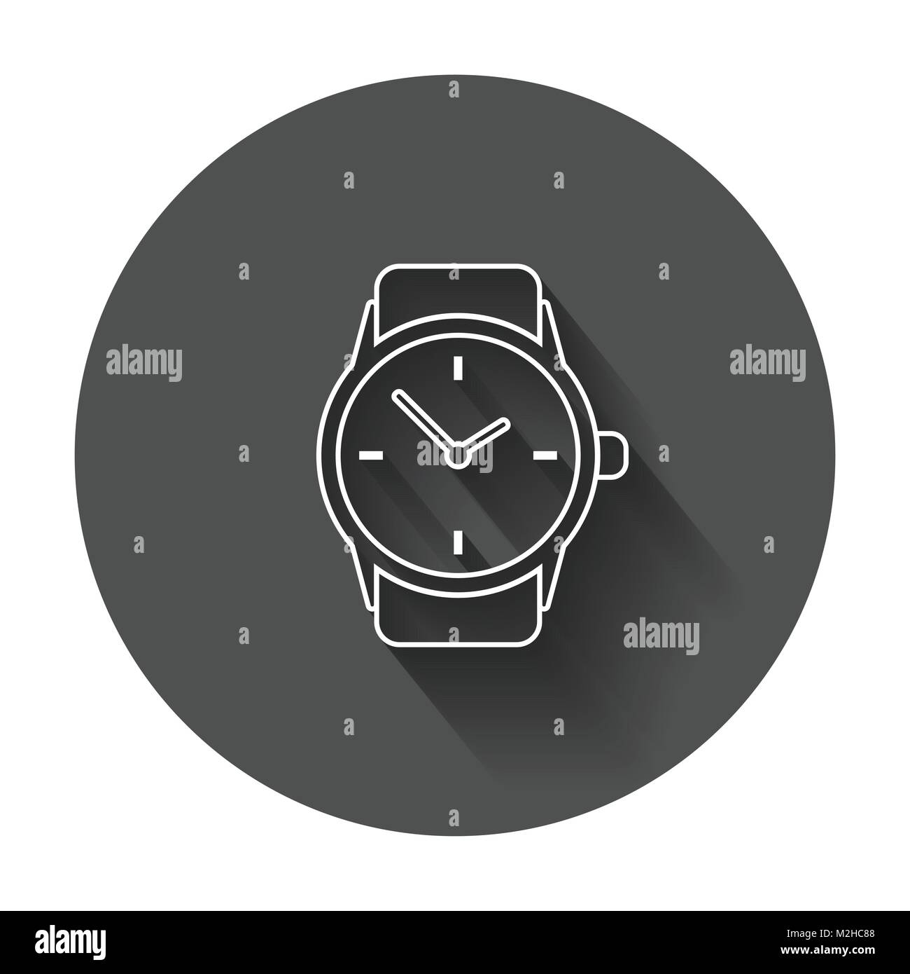 Watch vector icon in line style. Clock flat illustration with long ...