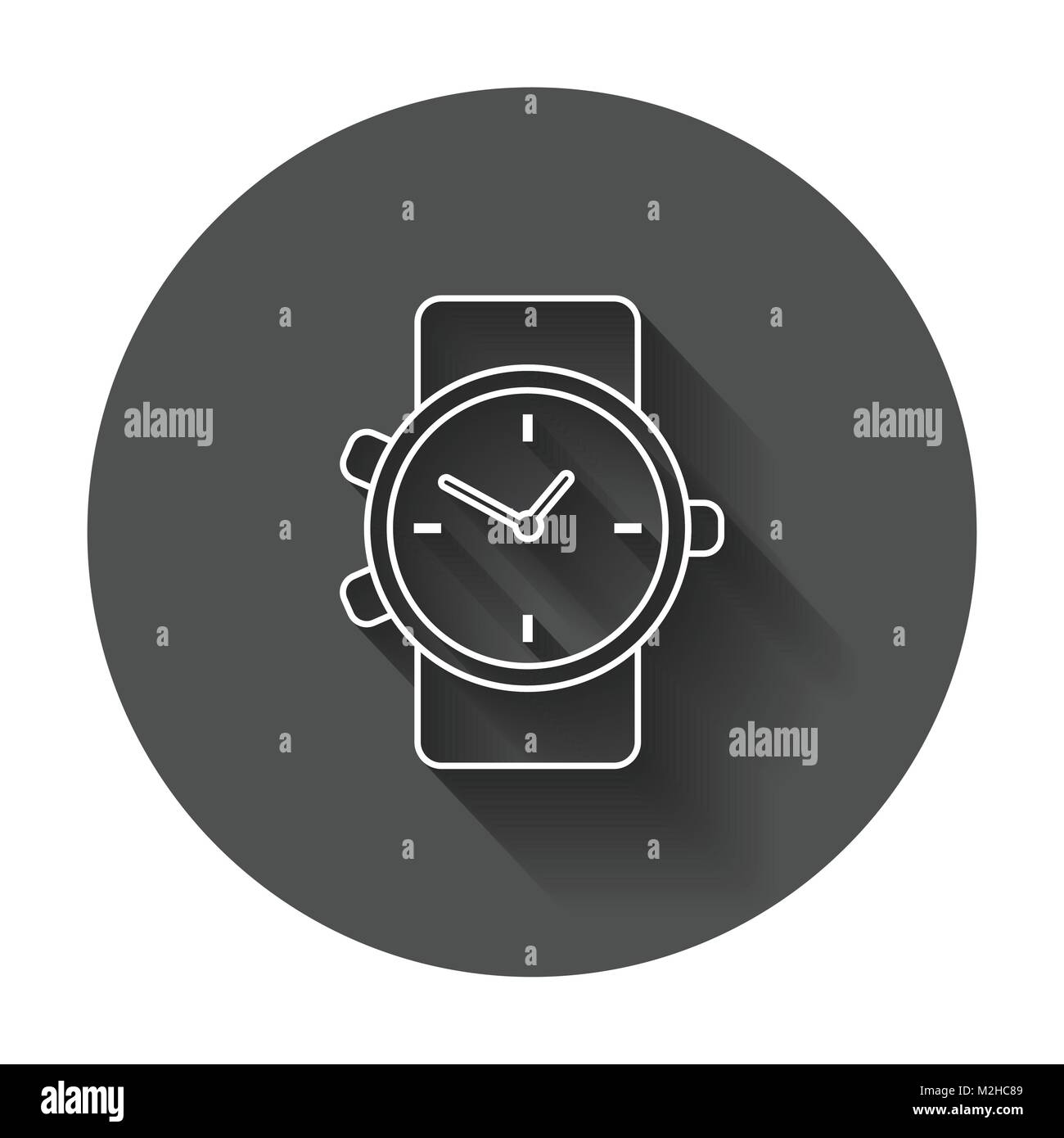 Watch vector icon in line style. Clock flat illustration with long ...
