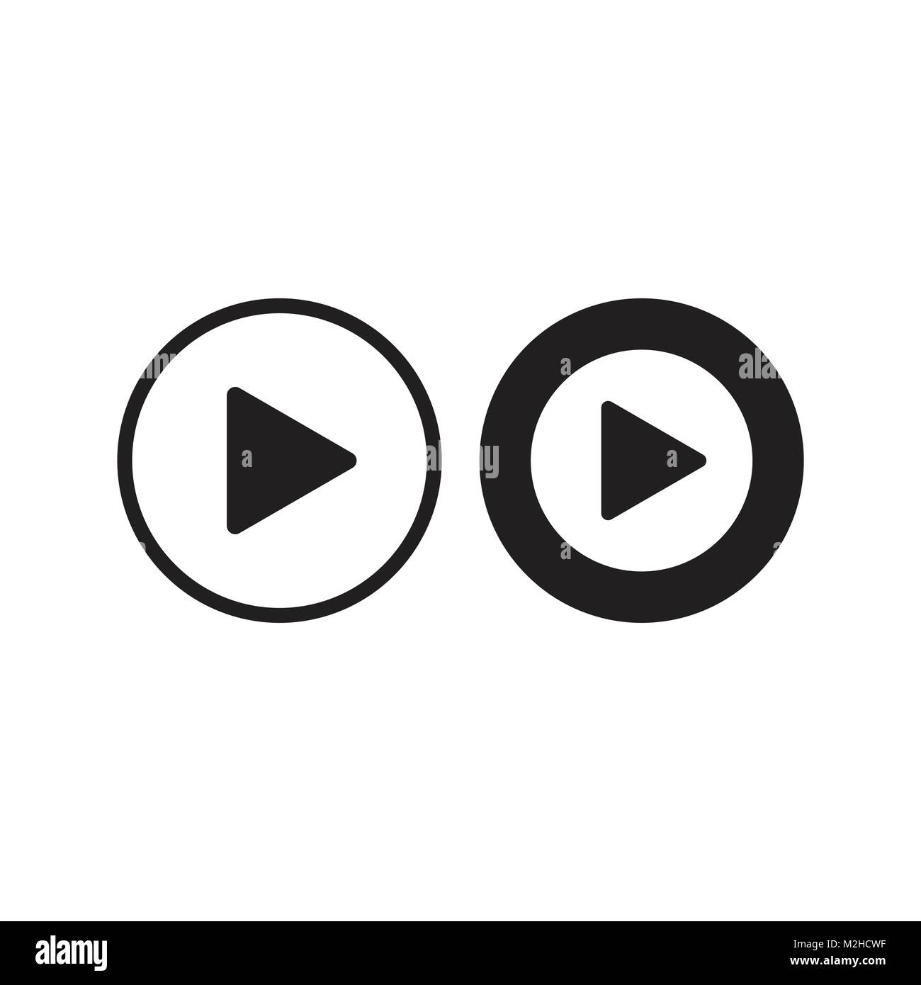 Play icon vector. Play video illustration in flat style. Stock Vector