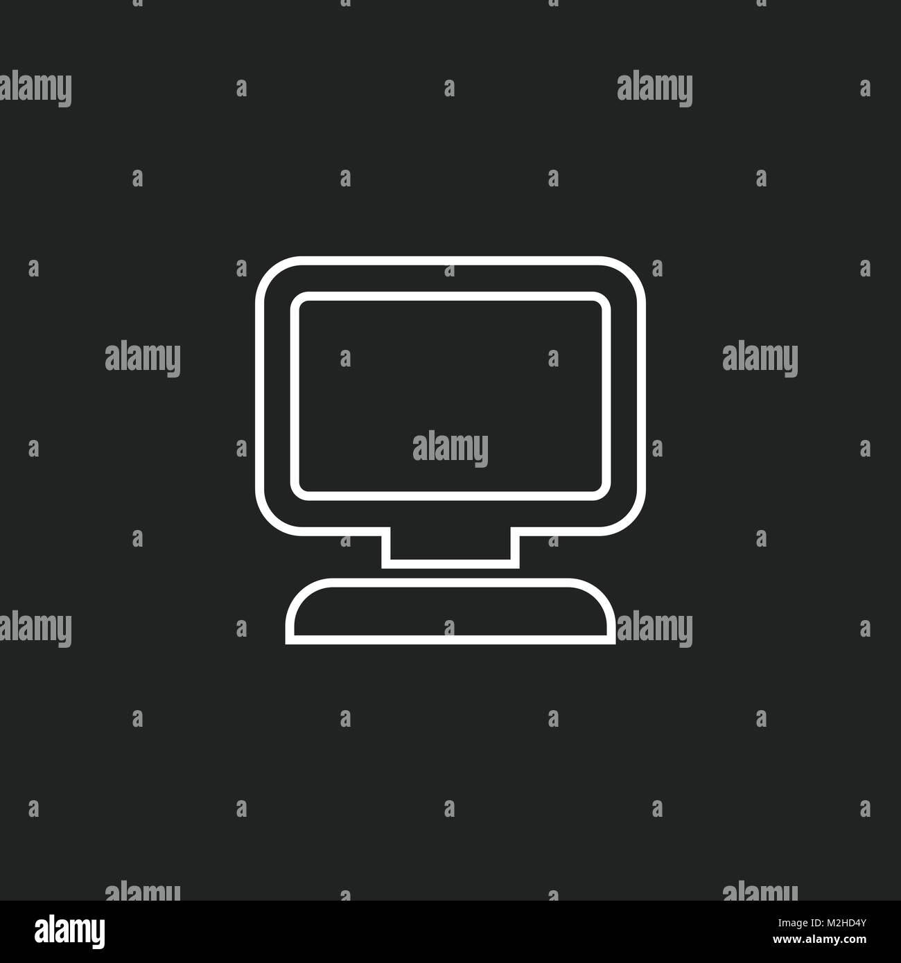 Computer vector illustration in line style. Monitor flat icon Stock ...