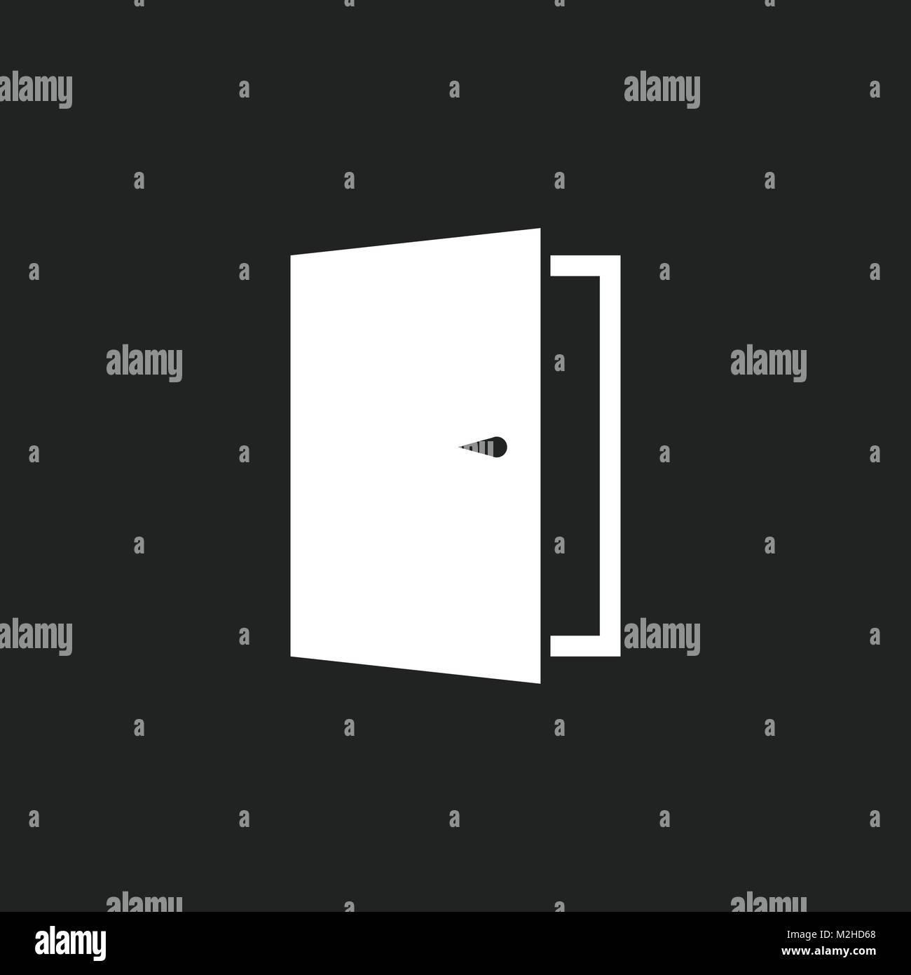 Door vector icon. Exit icon. Open door illustration. Stock Vector