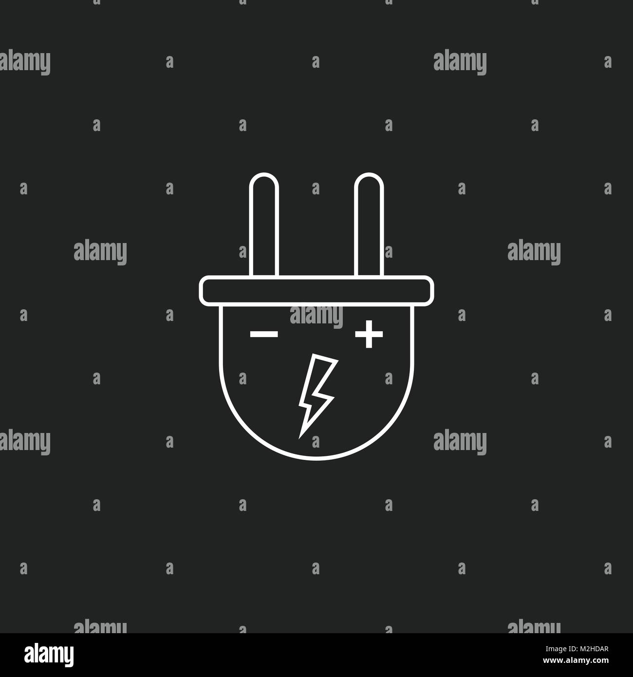 Plug vector icon in line style. Power wire cable flat illustration ...