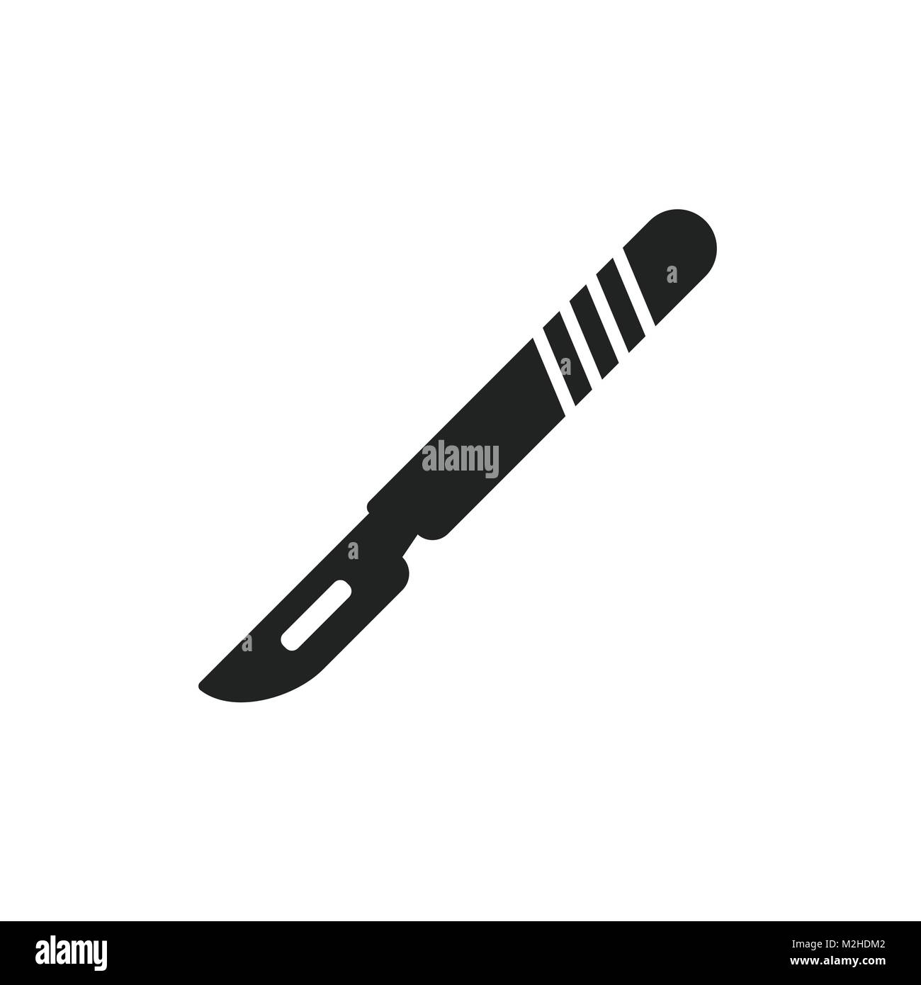 Medical scalpel solid icon. Surgery knife vector illustration isolated on  white. Blade glyph style design, designed for web and app. Eps 10., Stock  vector