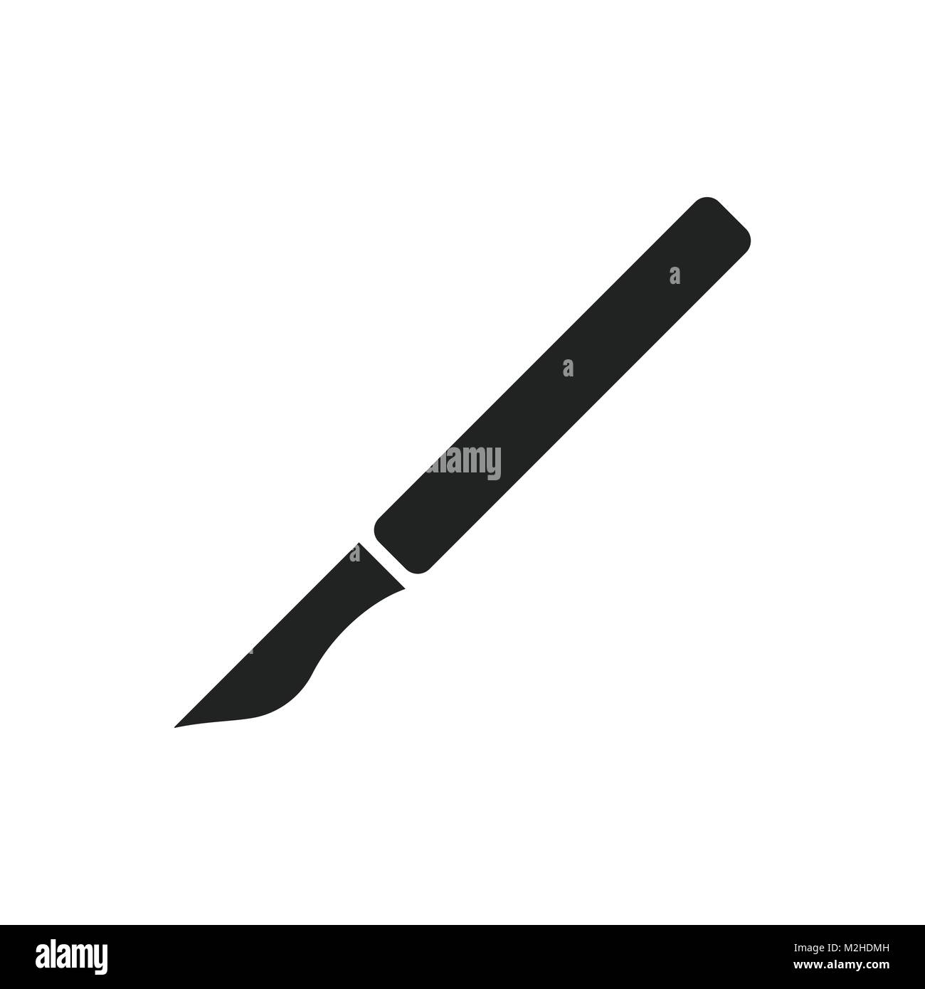 Medical scalpel solid icon. Surgery knife vector illustration isolated on  white. Blade glyph style design, designed for web and app. Eps 10., Stock  vector