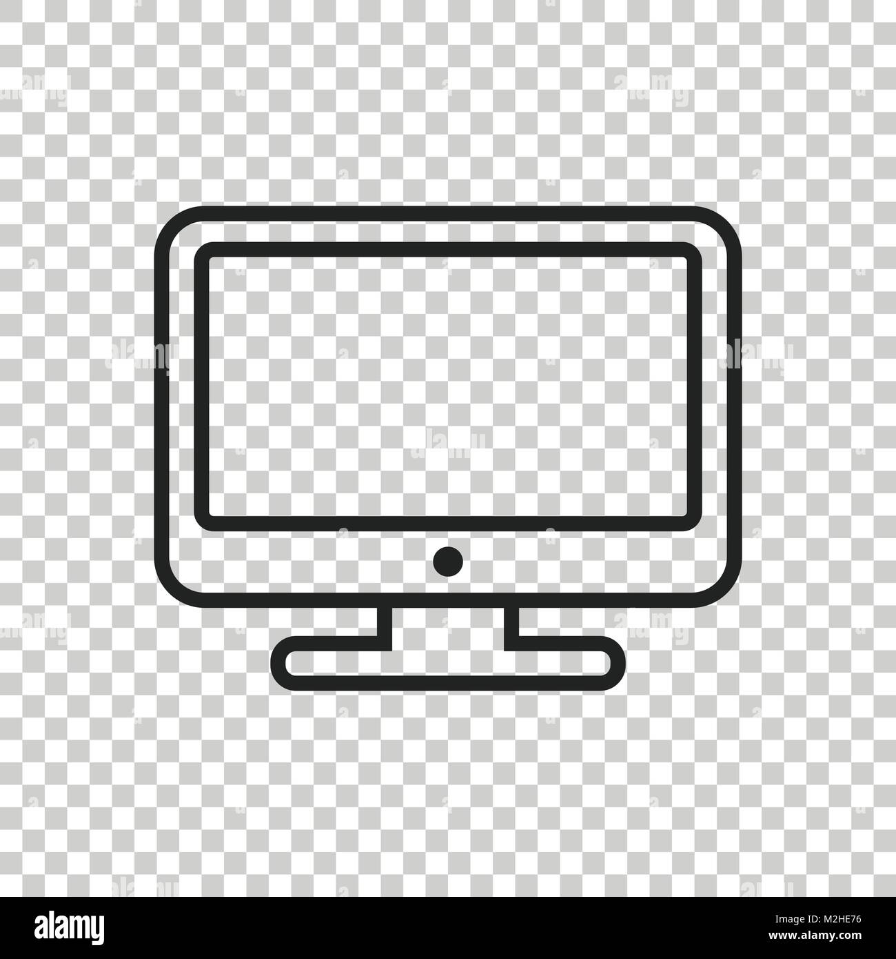 Computer vector illustration in line style. Monitor flat icon. Tv ...