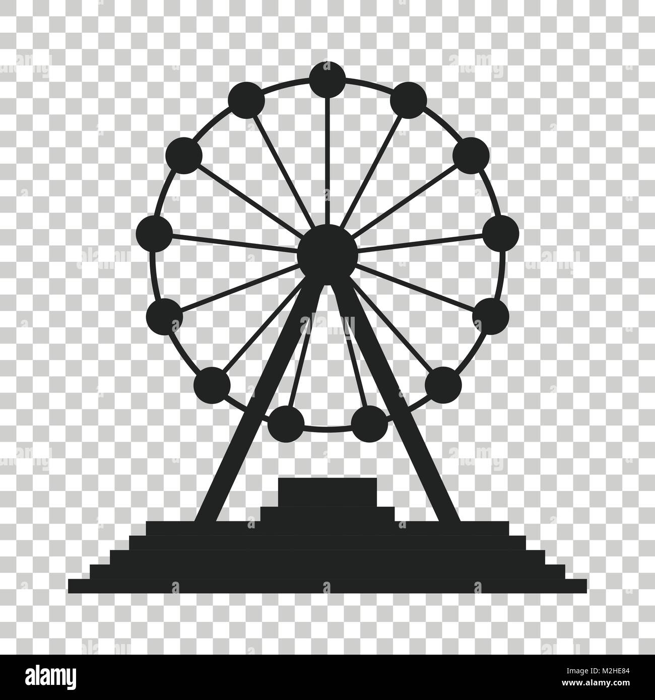 Ferris wheel vector icon. Carousel in park icon. Amusement ride