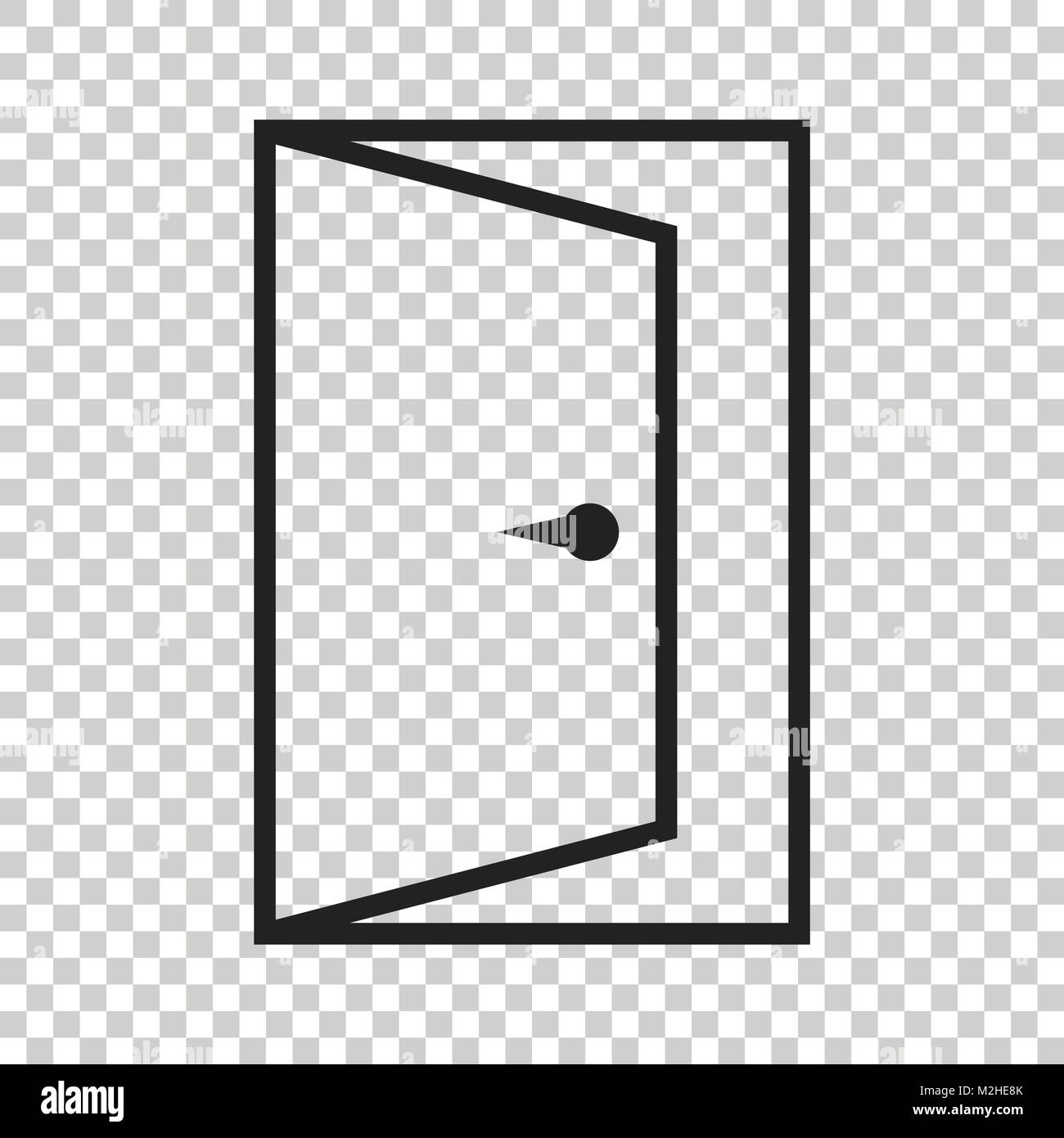 Door vector icon in line style. Exit icon. Open door illustration. Stock Vector
