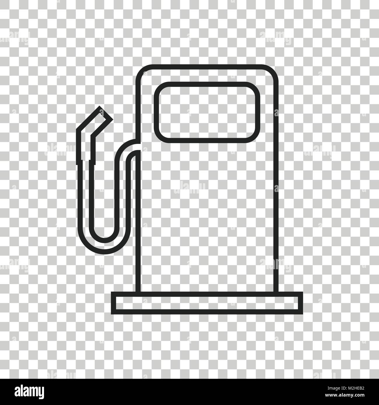 Fuel gas station icon in line style. Car petrol pump flat illustration ...