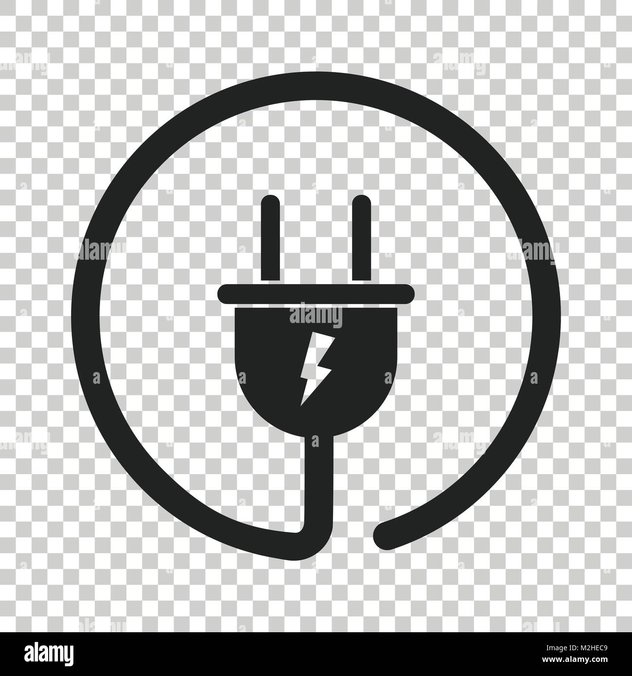 Plug vector icon. Power wire cable flat illustration Stock Vector Image ...