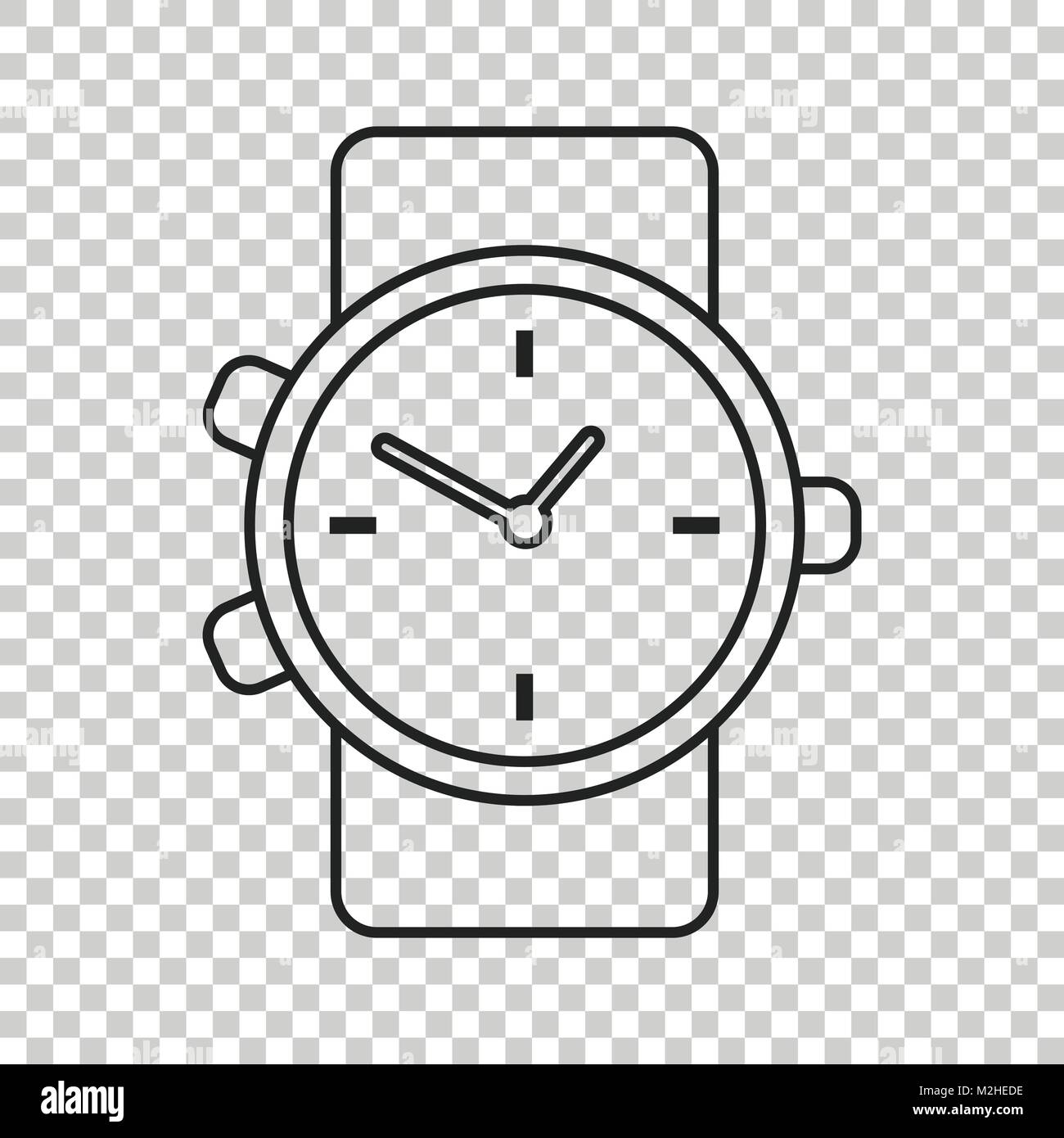Watch vector icon in line style. Clock flat illustration Stock Vector ...