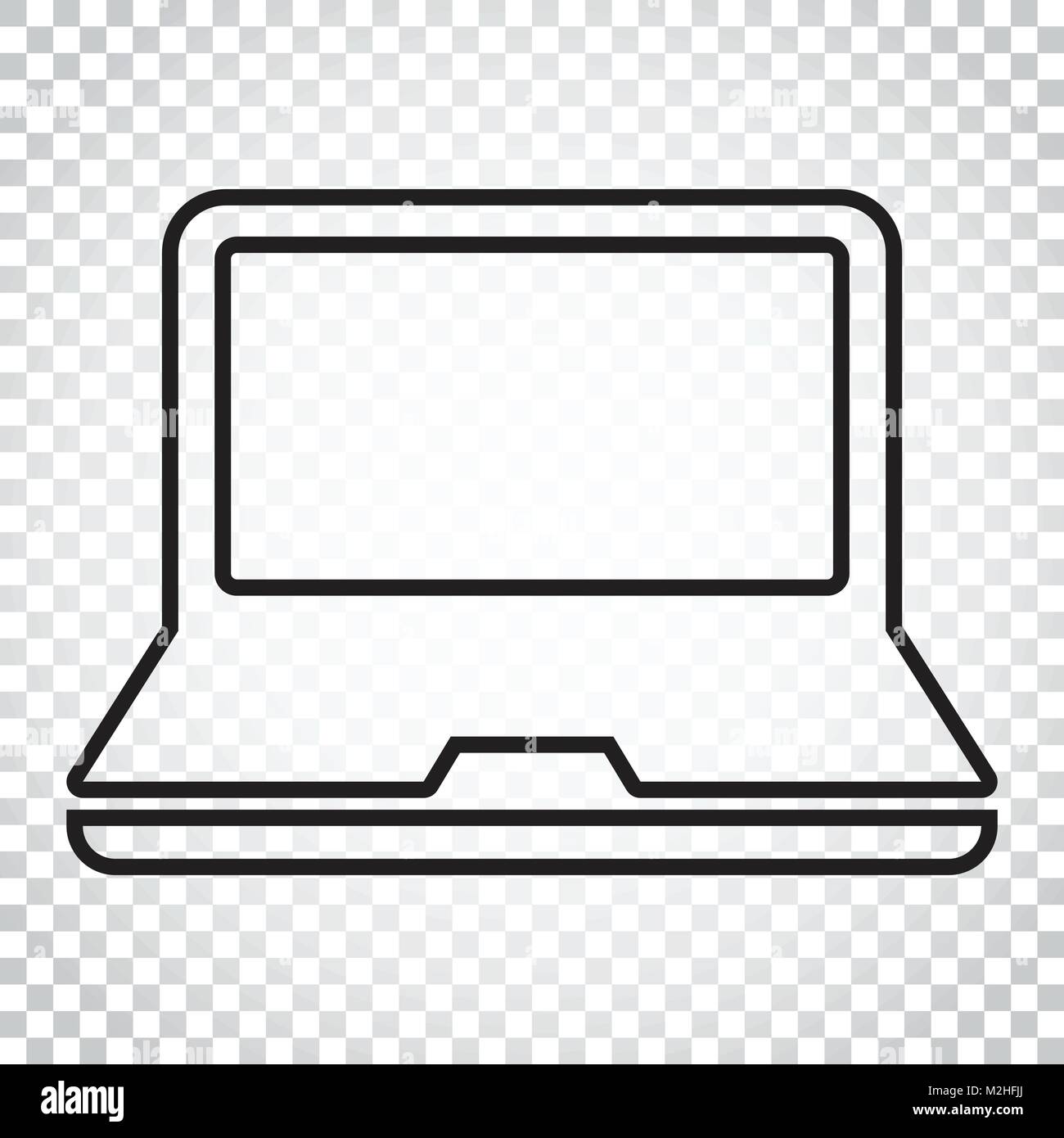 Computer notebook vector illustration in line style. Monitor flat icon.  Simple business concept pictogram on isolated background Stock Vector Image  & Art - Alamy