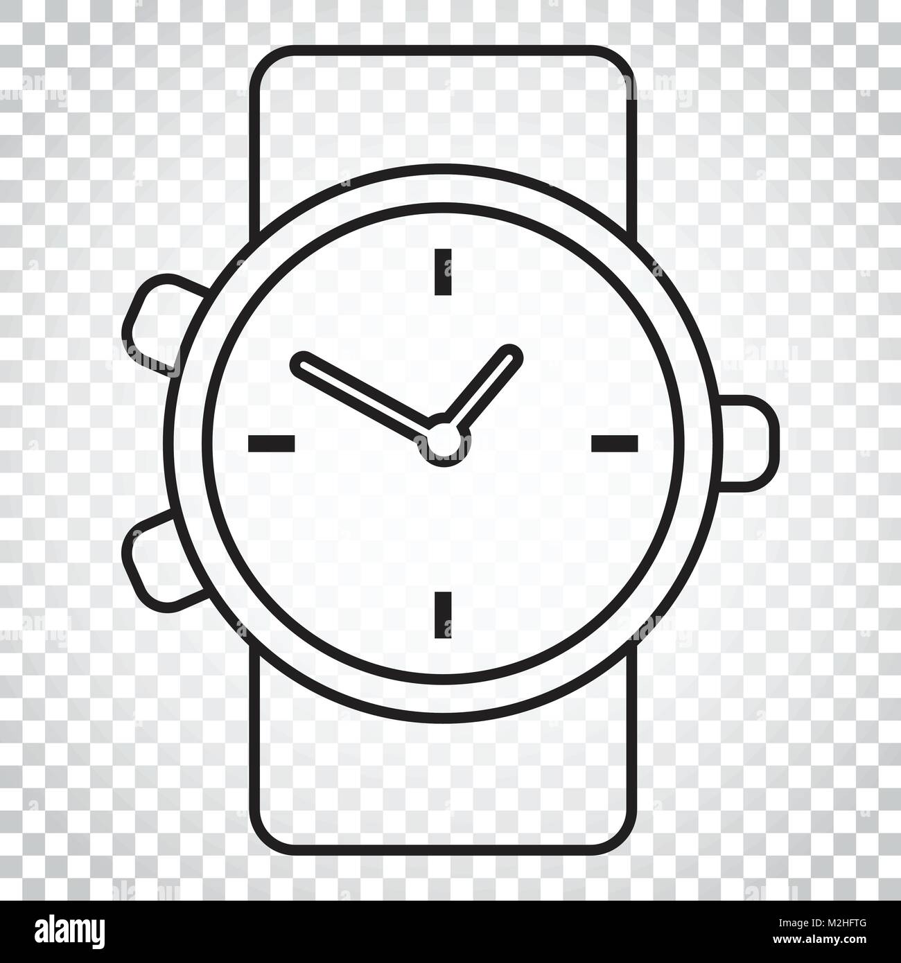 Watch vector icon in line style. Clock flat illustration. Simple ...