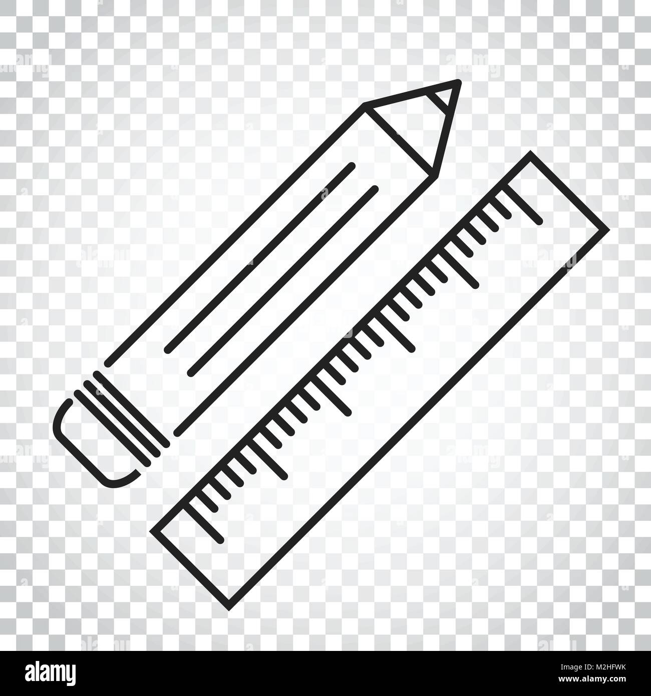Pencil and ruler sketch icons Royalty Free Vector Image