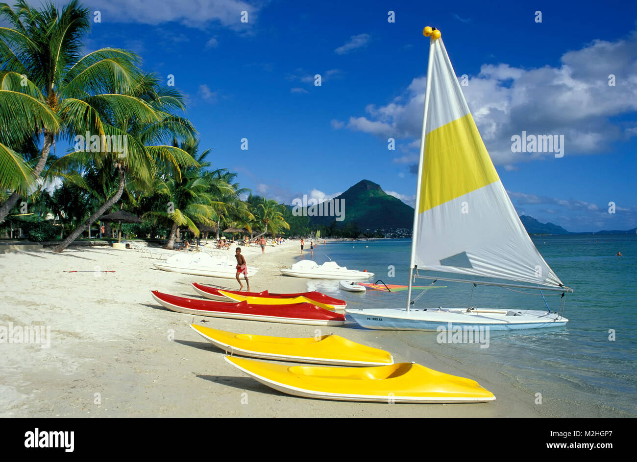 Flic en Flac beach, Mauritius Stock Photo