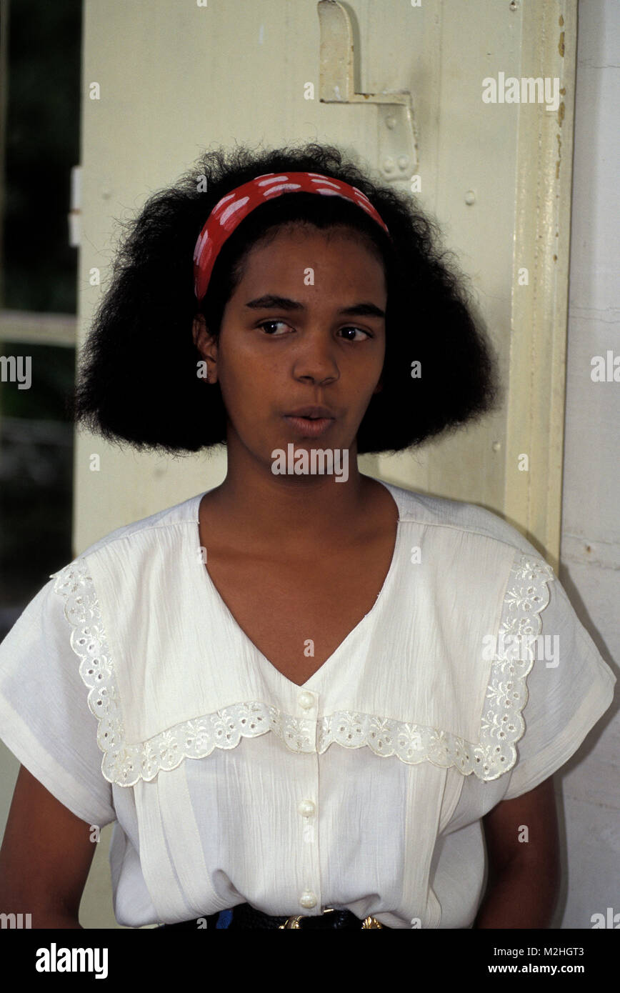 Young Local woman, MAURITIUS Stock Photo