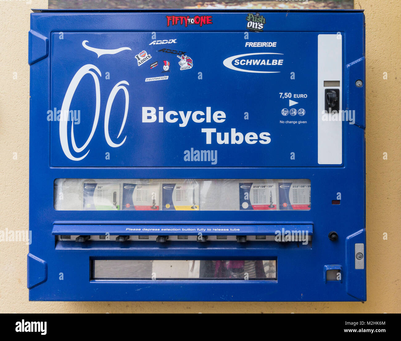 madeira portugal madeira bicycle inner tube vending machine for spare parts funchal madeira portugal eu europe Stock Photo