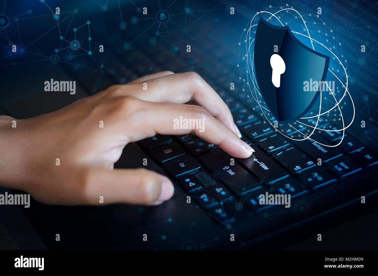 Press enter button on the keyboard computer Shield cyber Key lock