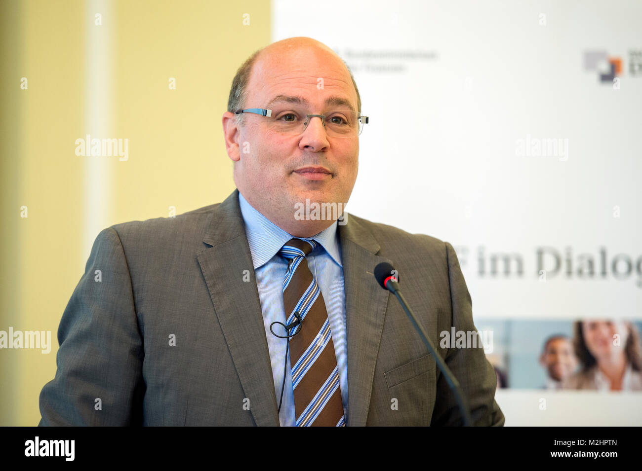 French Commissioner General for State Investment Louis Gallois visits the German Ministry of Finance to talk about European crisis. He holds talks with  the Minister of State Steffen Kampeter. Stock Photo