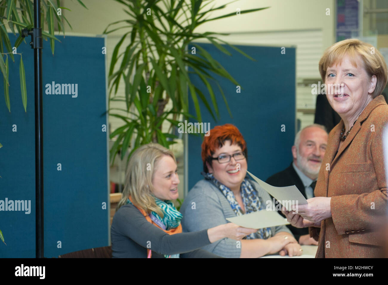 German Chancellor Angela Merkel (CDU) vote for the second mandate. Stock Photo