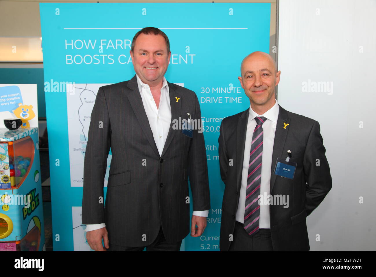 Welcome To Yorkshire Sir Gary Verity & Robin Hood Airport Chief Executive Steve Gill Stock Photo