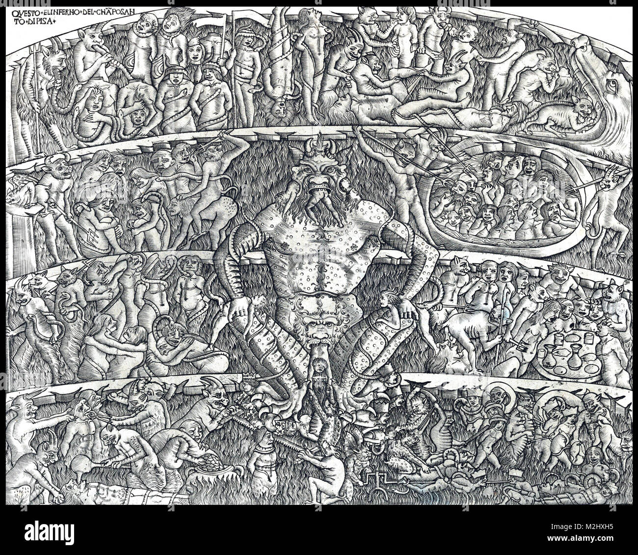 DANTE: INFERNO. /nWoodcut from a Venetian edition of the 'Divine Comedy,'  c1520 Stock Photo - Alamy