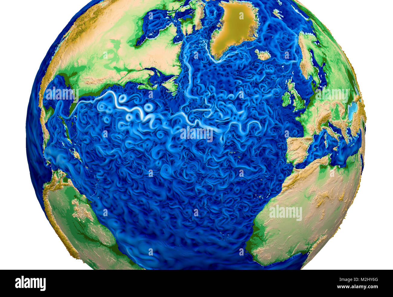 Global Surface Kinetic Energy, 2015 Stock Photo