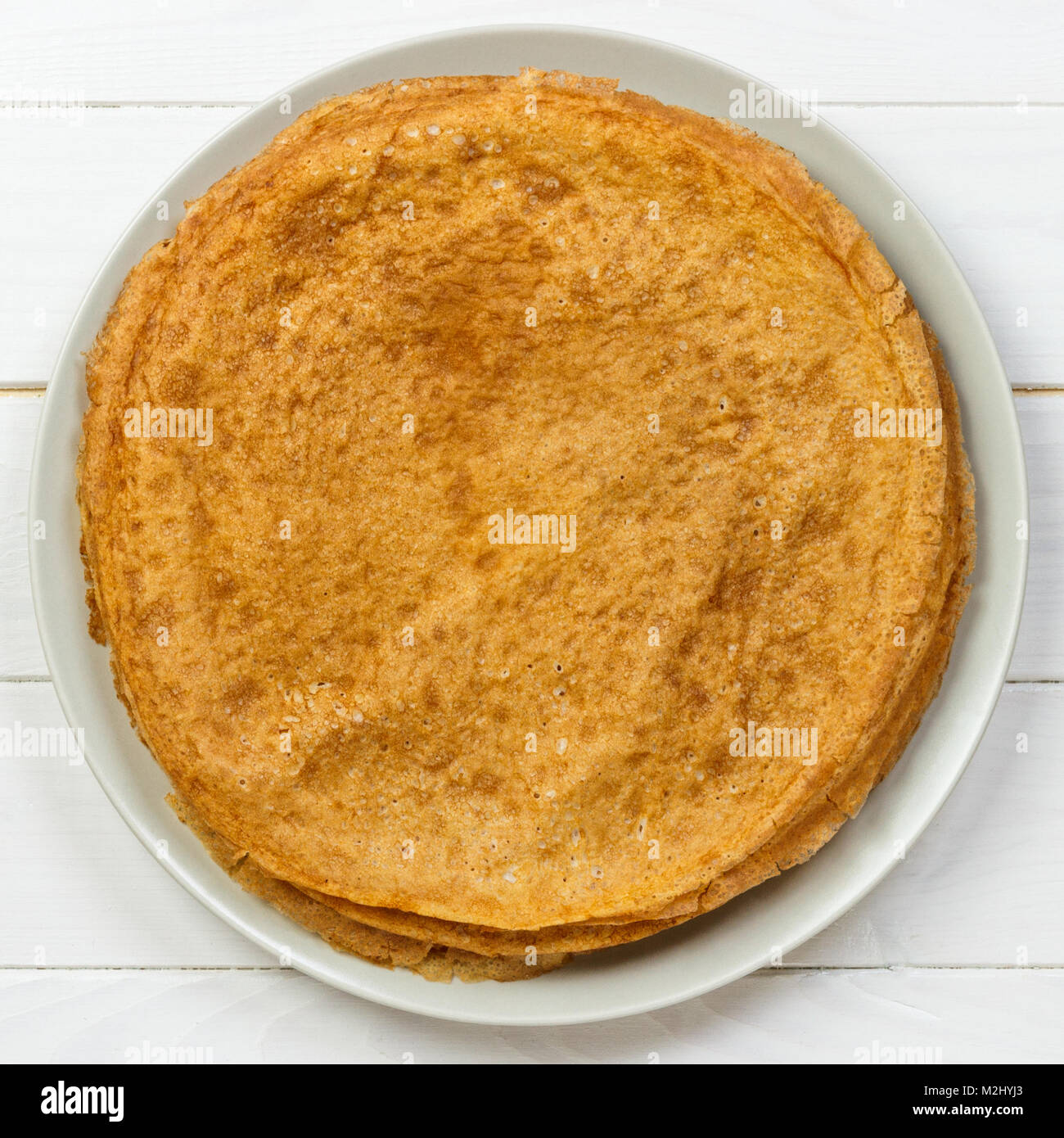 Stack of kefir buttermilk pancakes traditional for Russian pancake week