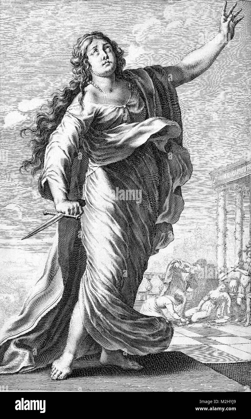 Suicide of Lucretia, 6th Century BC Stock Photo