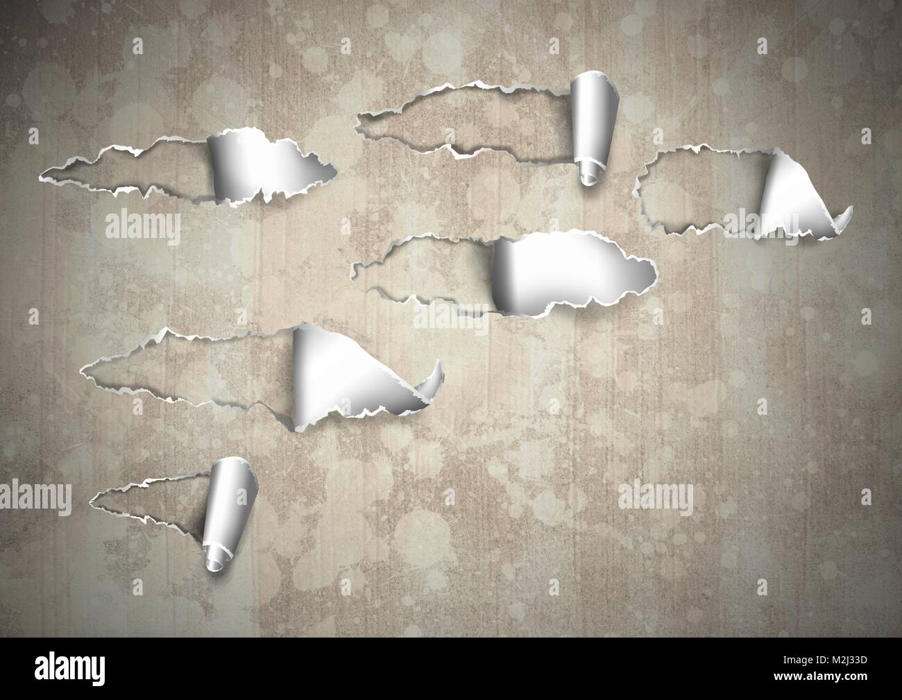 Torn paper ripped markings Stock Photo - Alamy