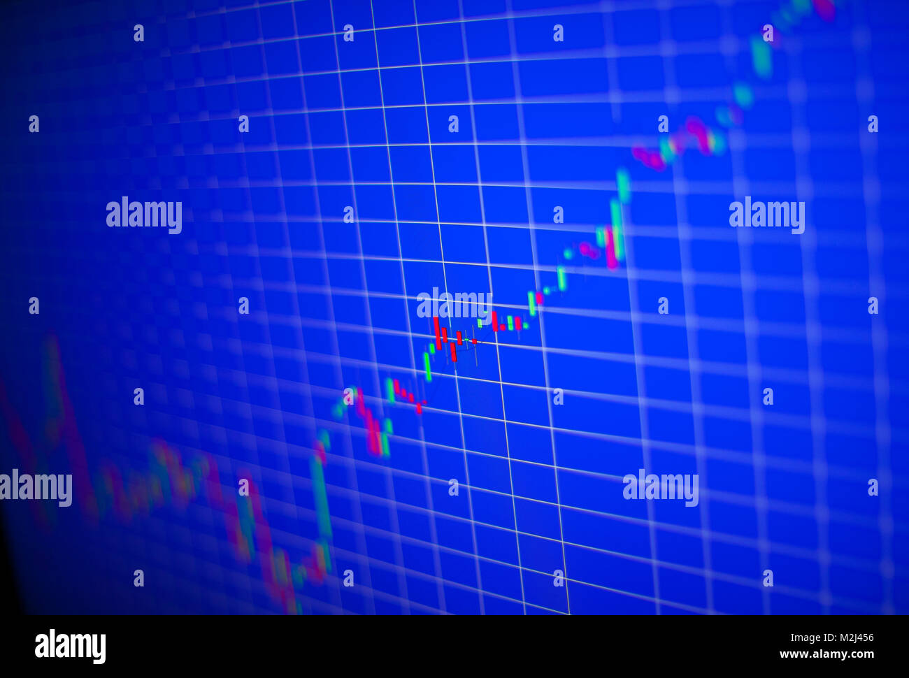 Financial graph on a computer monitor screen. Background stock chart ...